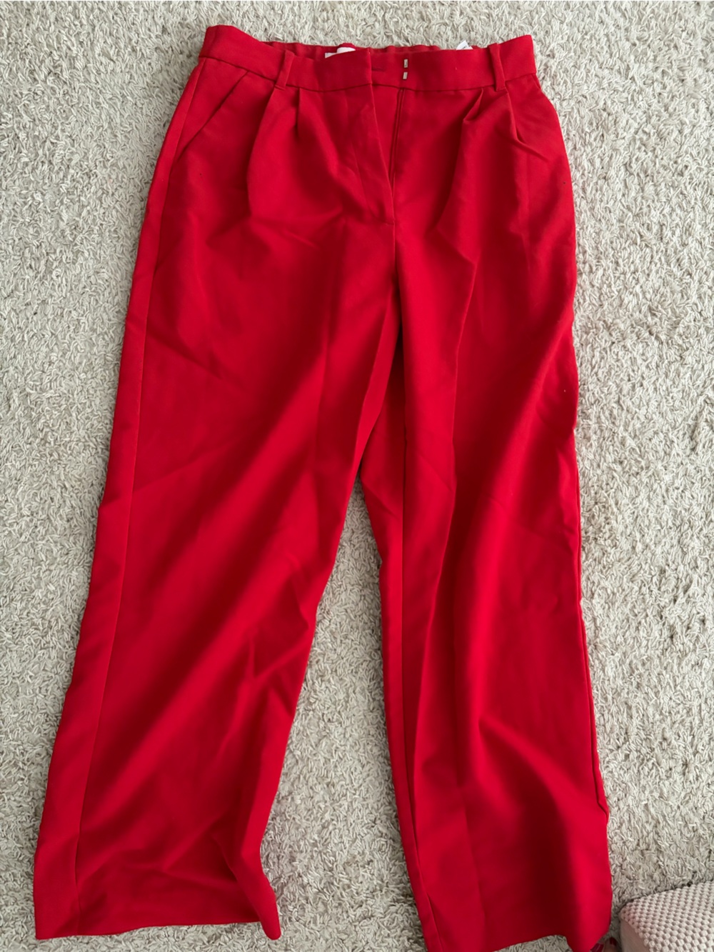 Abercrombie & Fitch Women's Red Straight-Leg Trousers